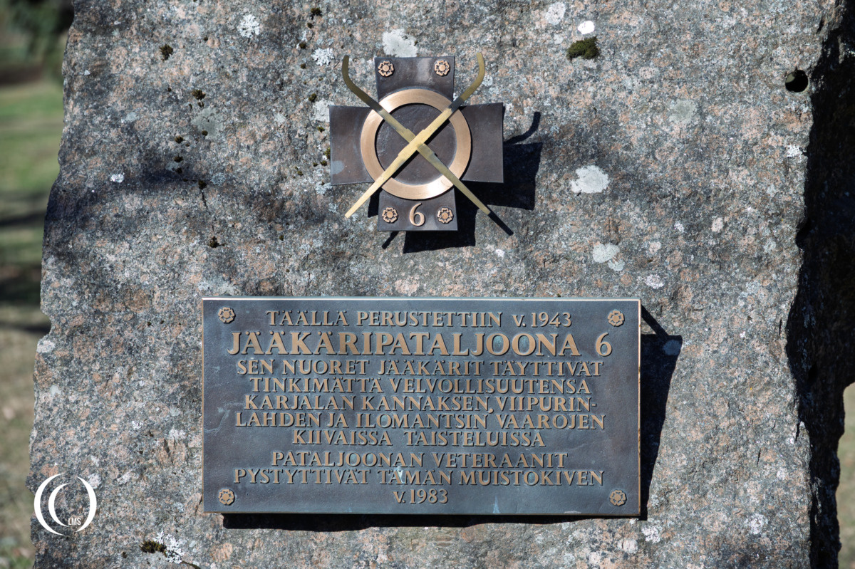 6th Jaeger Battalion memorial at Rakuunamaki, Lappeenranta