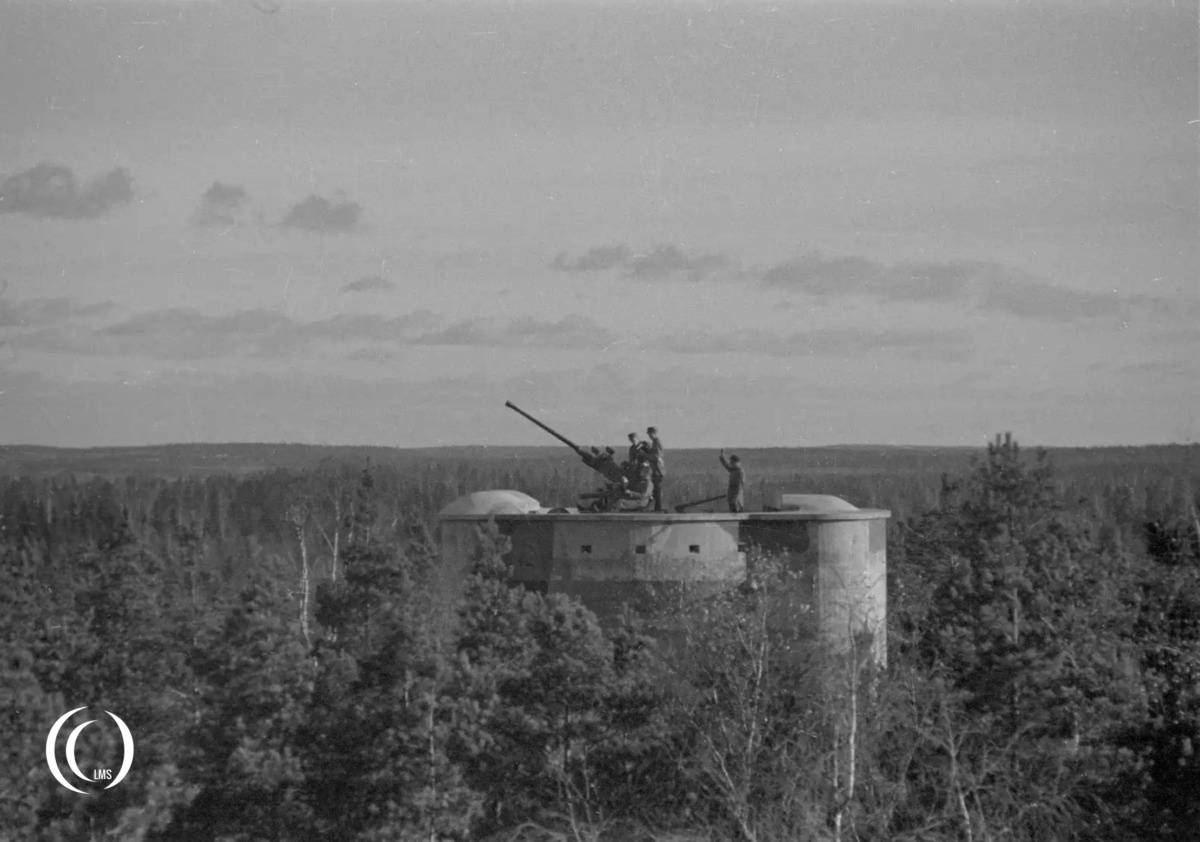 7th Light Infantry Division manning the 40 mm Bofors anti-aircraft gun on top of the tower