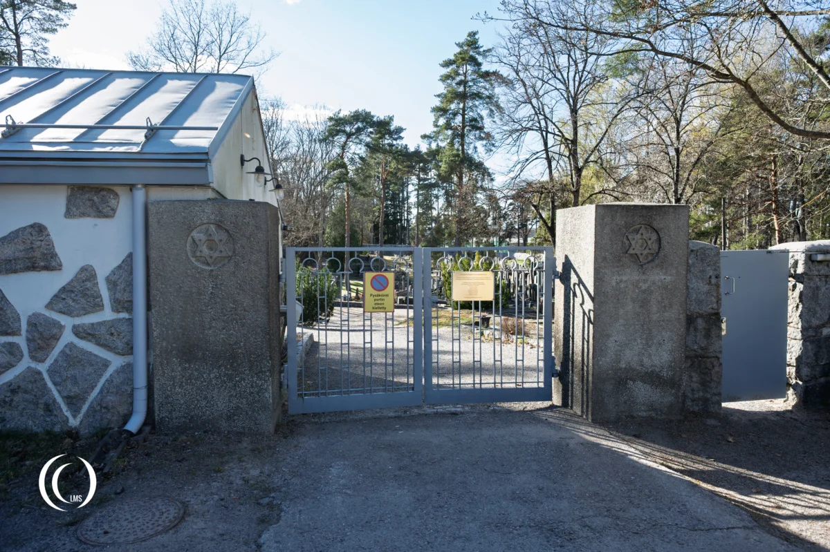 Entrance gate of the Jewish Cemetery in Helsinki, Finland