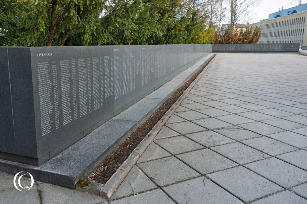 Memorial wall for the heroes who remained in Karelia between 1939 and 1944