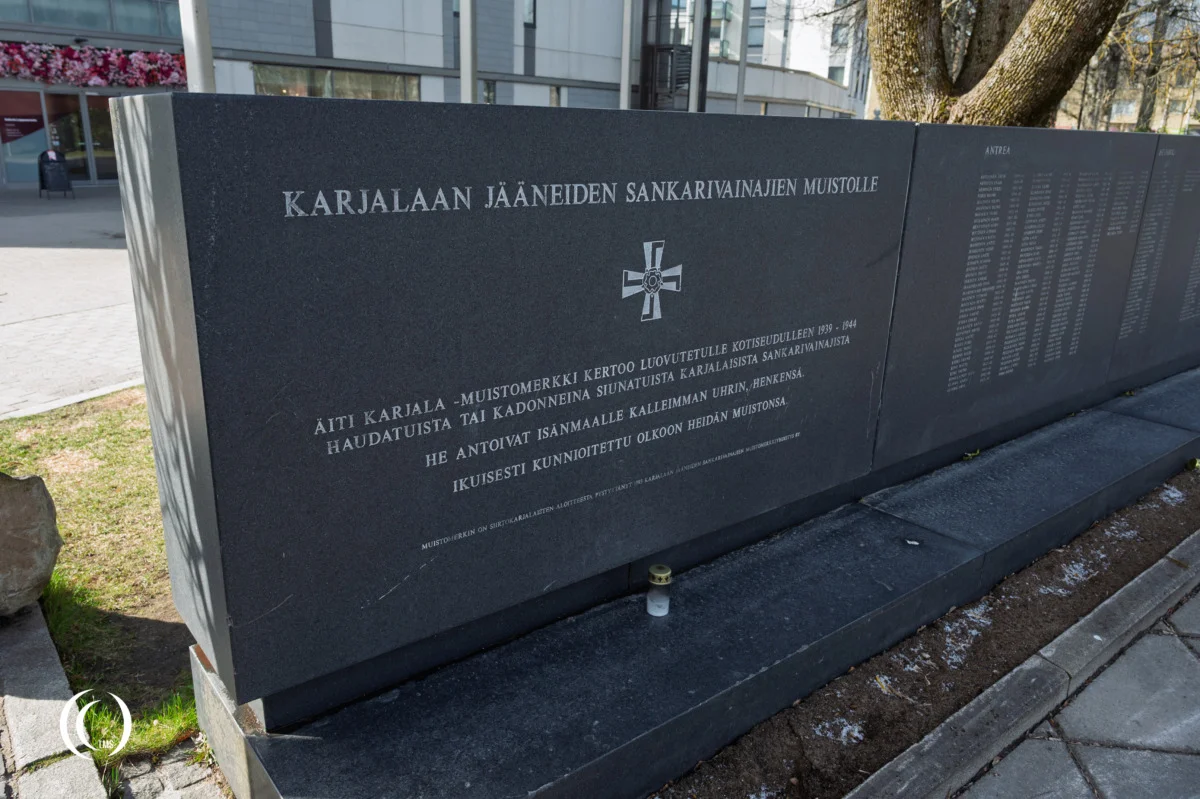 Memorial wall for the heroes who remained in Karelia between 1939 and 1944