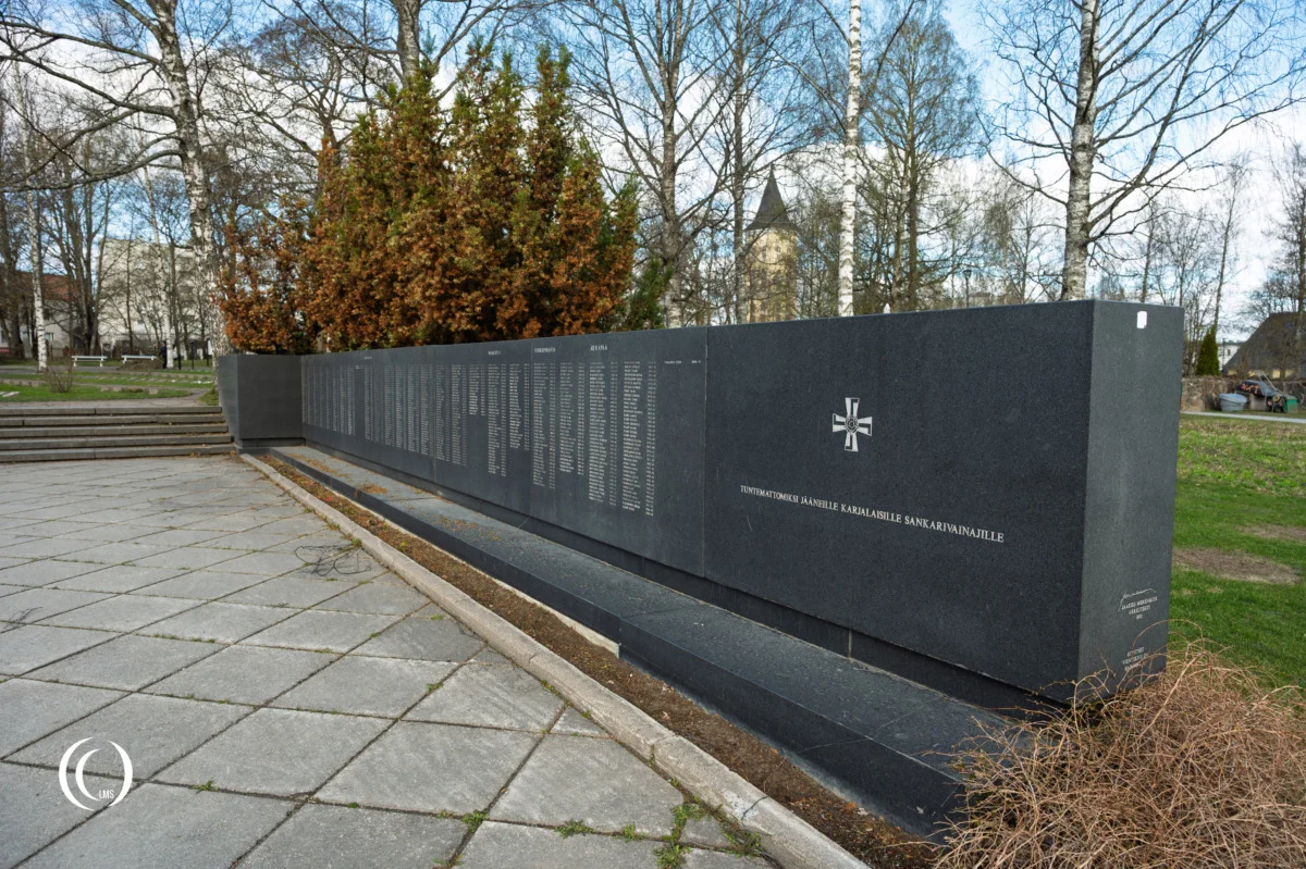 Memorial wall for the heroes who remained in Karelia between 1939 and 1944