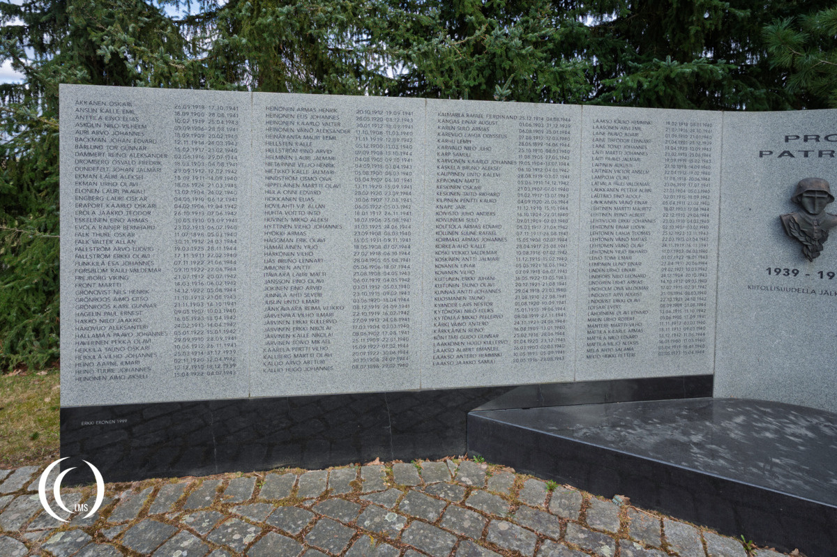 Names of the fallen on the Pro Patria Nimikirja monument in Tuusula, Finland