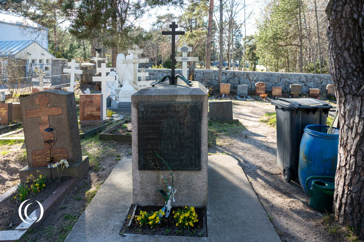 The Pro Patria monument at the Russian Orthodox Cemetery of St. Nicholas Parish in Helsinki, Finland