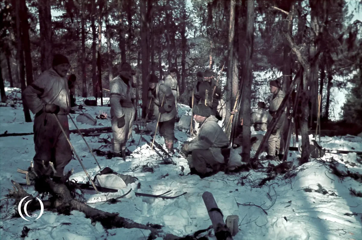 Soldiers of a LRRP taking a break in the forest