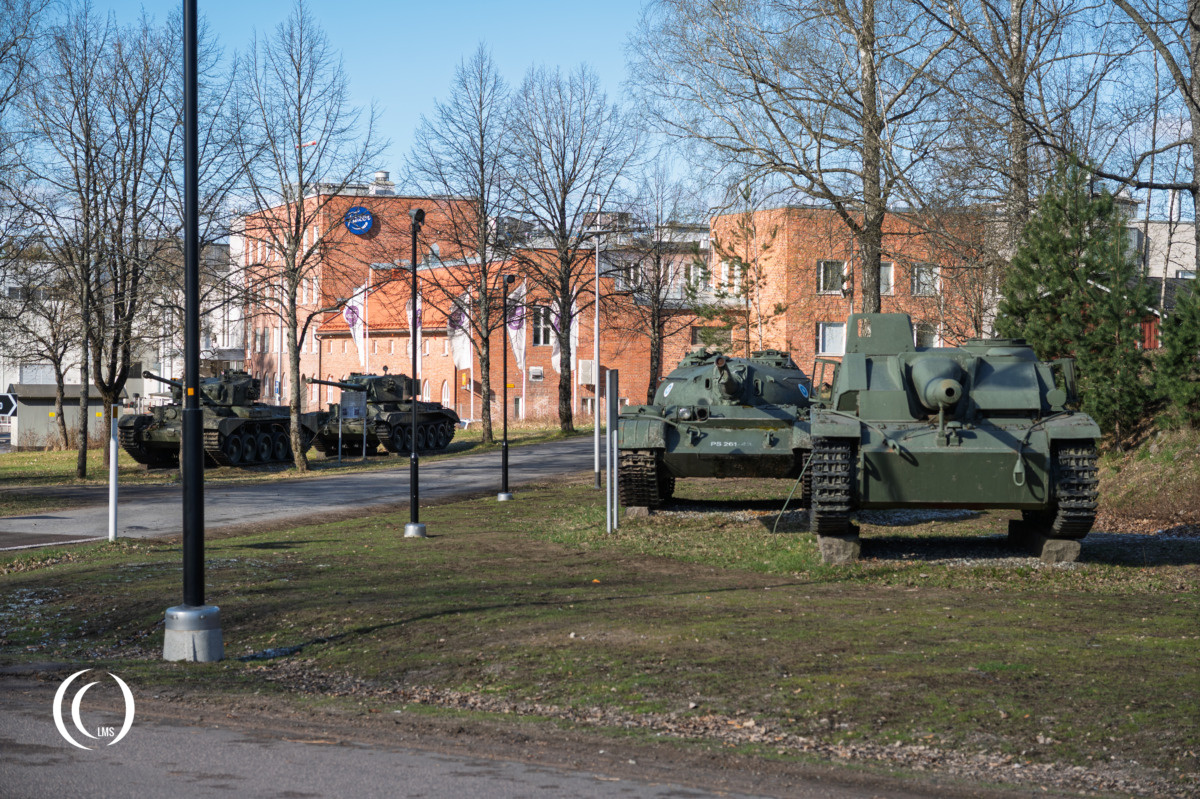 Left to right: Comet Mk. I B, Charioteer Mk. VII B, T-54 model 1951 and StuG III at Dragoon Hill, Lappeenranta, Finland in 2026